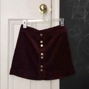 Abercrombie Burgundy Corduroy Skirt